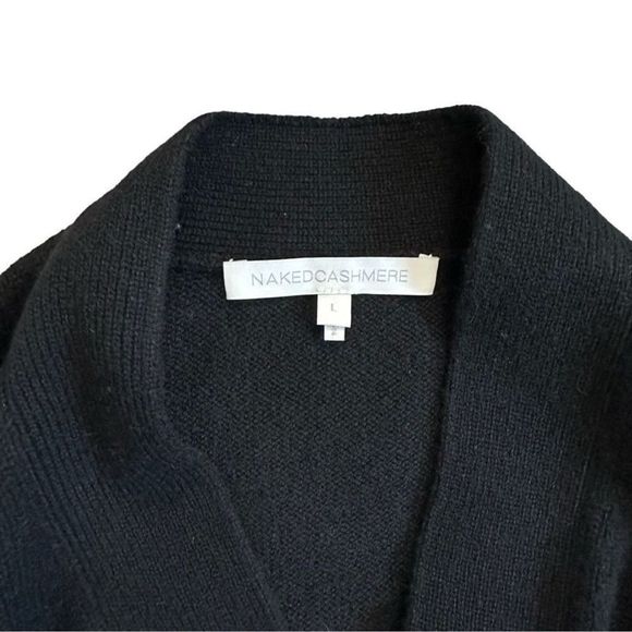 Naked Cashmere Black Belted Open Front Long Sleeve Cardigan N20868 Size Large - Picture 7 of 14